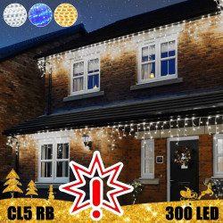 300 LED lauko girlianda varvekliai STANDART PLIUS RB CL5, šaltai baltos spalvos (Prekė su defektu 9902919)