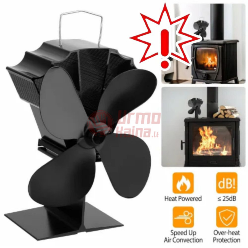 Židinio bei krosnelės ventiliatorius, 4 menčių (Prekė su defektu 9902926)