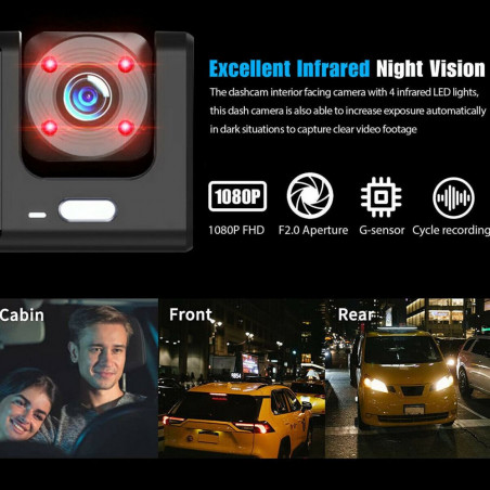 Vaizdo registratorius P09 su 3 kameromis