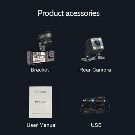 Vaizdo registratorius P09 su 3 kameromis