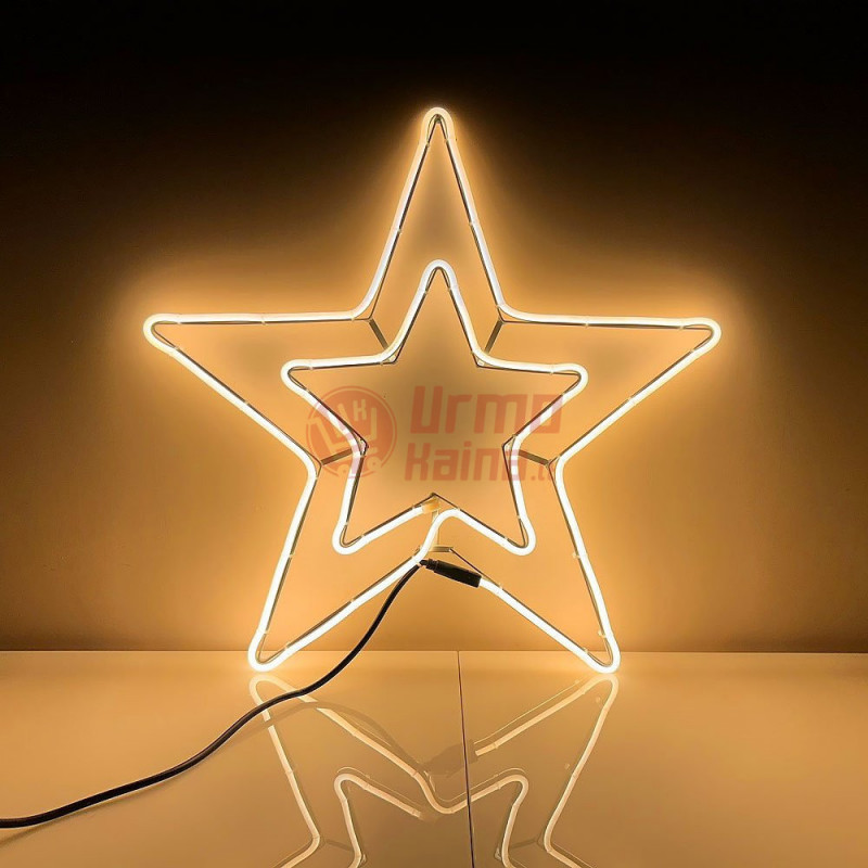 Kalėdinė LED dekoracija Žvaigždė Neon 55 cm, šiltai balta