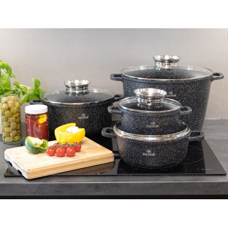 Akmens masės 17 dalių puodų rinkinys ZL-8636