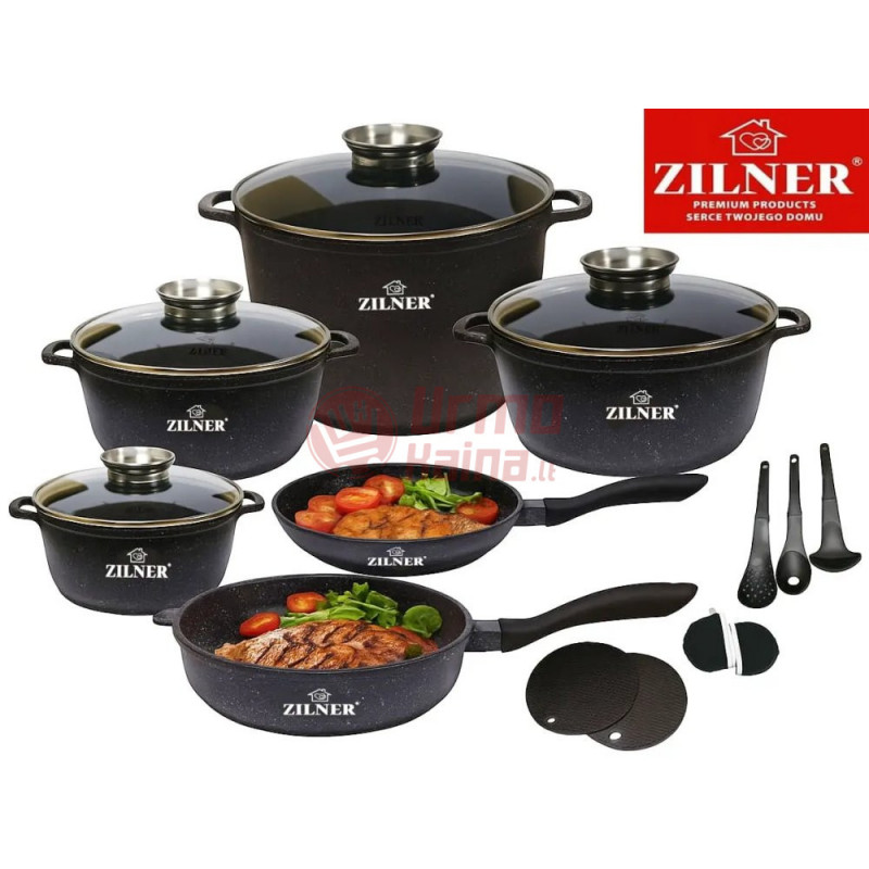 Akmens masės 17 dalių puodų rinkinys ZL-8636