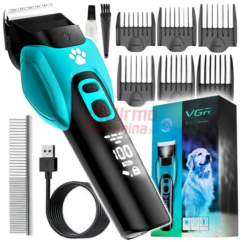 Bevielė gyvūnų kirpimo mašinėlė V-208, mėlyna