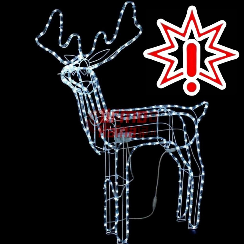 LED dekoracija 3D šviečiantis elnias L judantis CL3, šaltai baltos spalvos (Prekė su defektu 9902936)