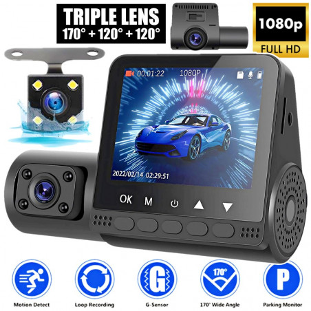 Vaizdo registratorius su 3 kameromis VD3K