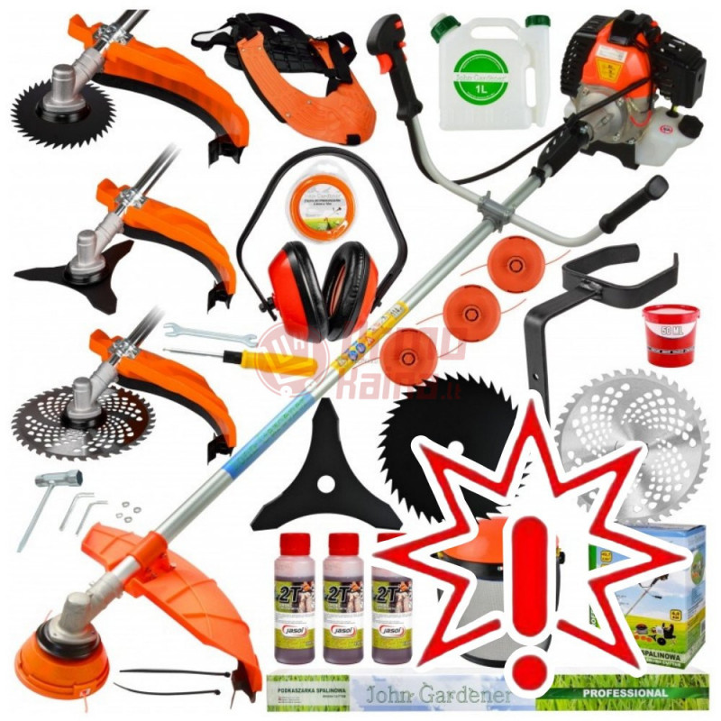 Benzininė žoliapjovė - trimeris John Gardener 5,3 AG (3,9 kW) (Prekė su defektu 9902944)