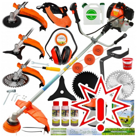 Benzininė žoliapjovė - trimeris John Gardener 5,3 AG (3,9 kW) (Prekė su defektu 9902944)