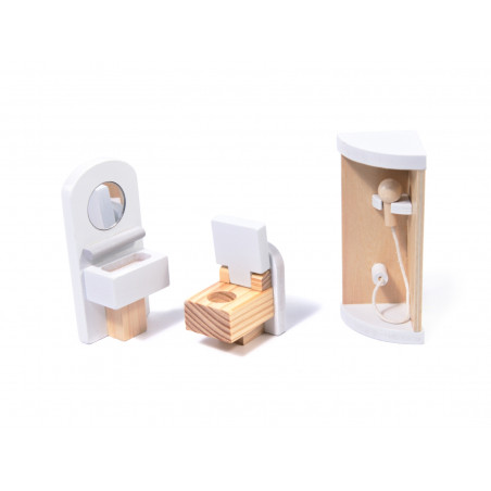 Medinis lėlių namelis su priedais ir LED LULILO