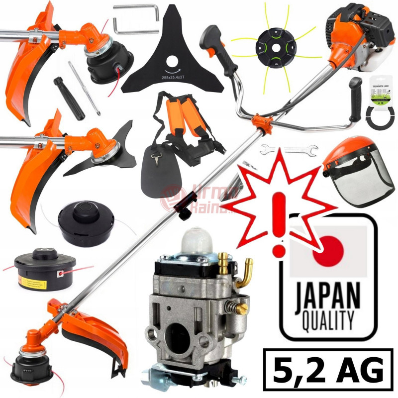 Benzininė krūmapjovė - trimeris Meister 5,2 AG (3,9 kW) Max Set (Prekė su defektu 9902947)