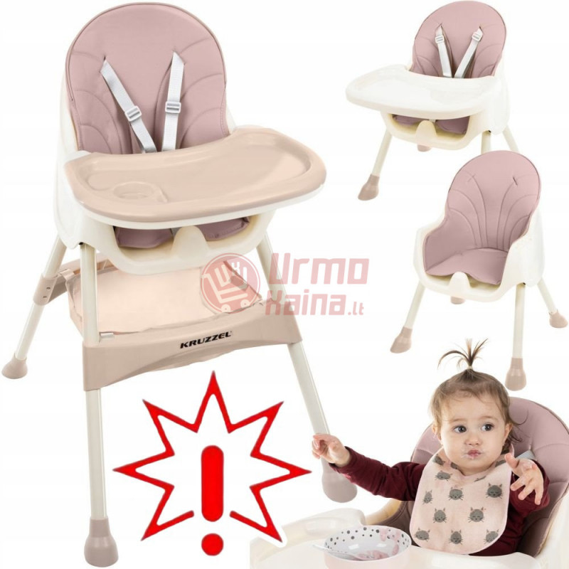 Sulankstoma maitinimo kėdutė 3in1 Kruzzel HC02 (Prekė su defektu 9902948)