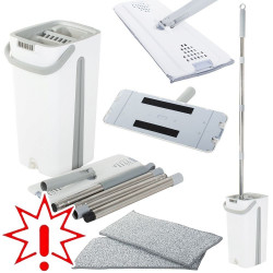 Grindų šluota su nugręžimo kibiru + 2 šluostės (Prekė su defektu 9902950)