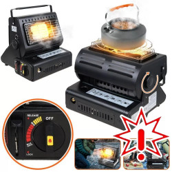 Turistinis nešiojamas dujinis šildytuvas - viryklė 2in1 (Prekė su defektu 9902951)