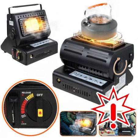 Turistinis nešiojamas dujinis šildytuvas - viryklė 2in1 (Prekė su defektu 9902951)