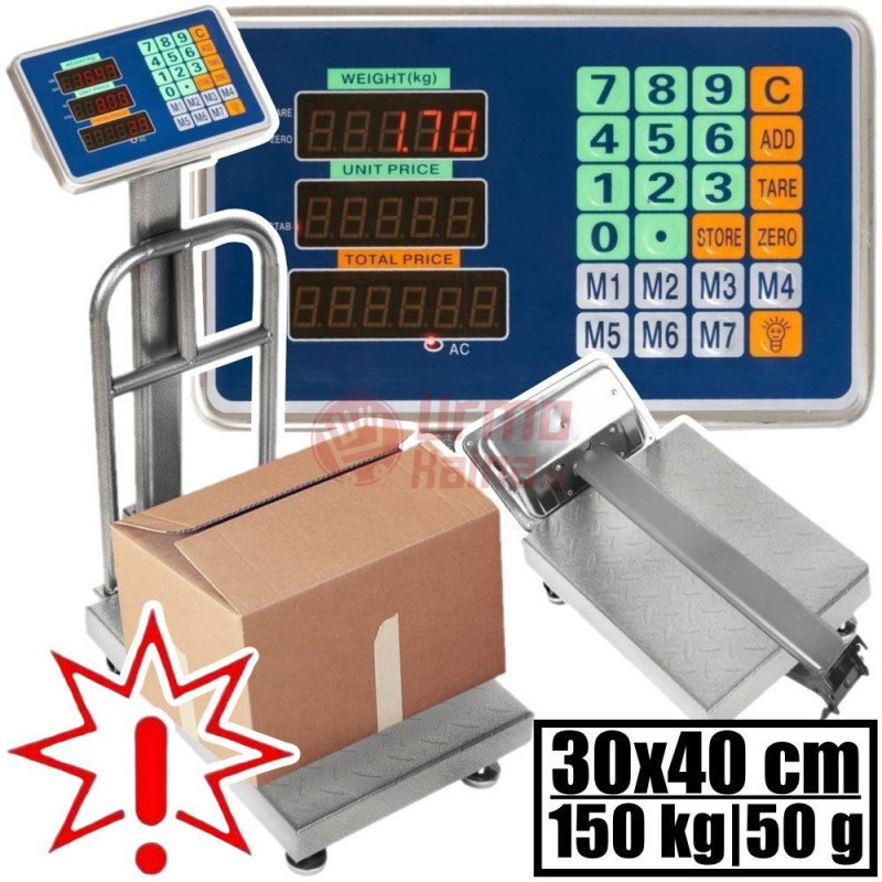 Platforminės svarstyklės 1502ASFM LED (150 kg, 30x40) (Prekė su defektu 9902952)