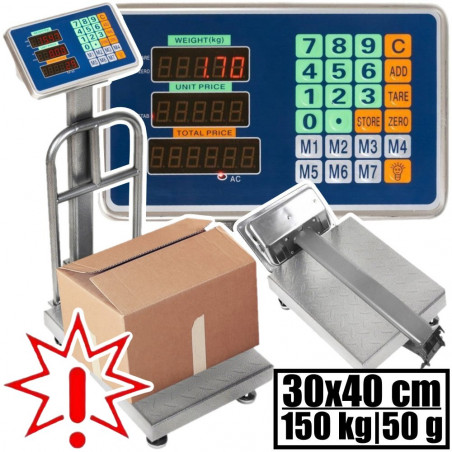 Platforminės svarstyklės 1502ASFM LED (150 kg, 30x40) (Prekė su defektu 9902952)
