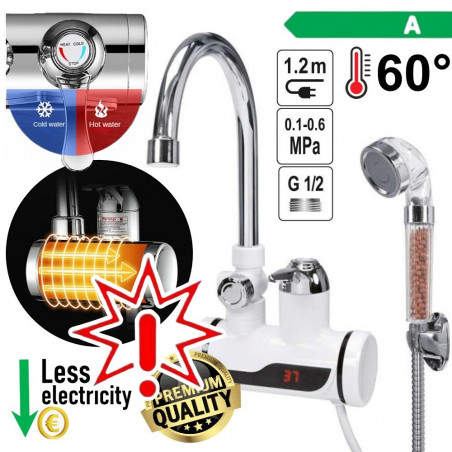 Momentinis vandens šildytuvas su dušu PROFI LCD KATLA-4 (Prekė su defektu 9902954)