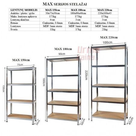 Sandėliavimo lentyna MAX 180