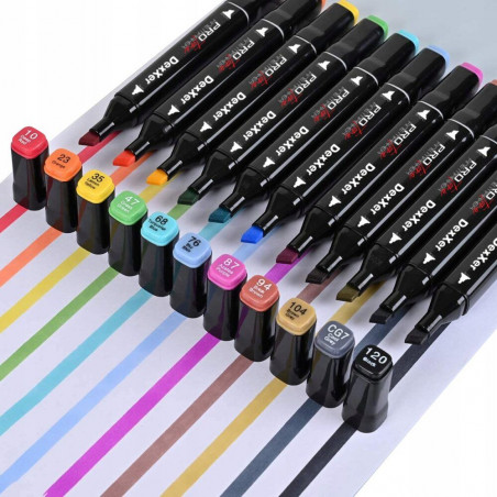 Dvipusiai markeriai dėkle, 120 vnt.