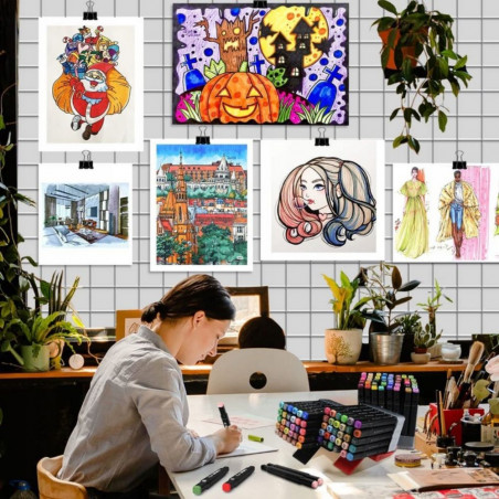 Dvipusiai markeriai dėkle, 120 vnt.