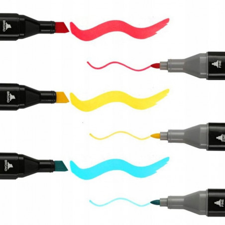 Dvipusiai markeriai dėkle, 120 vnt.