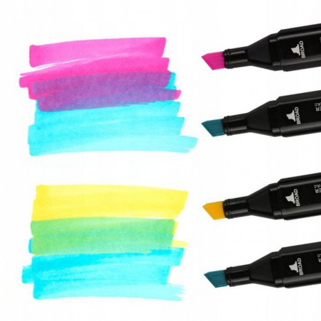 Dvipusiai markeriai dėkle, 120 vnt.