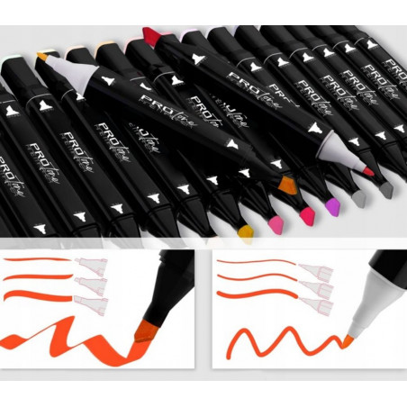 Dvipusiai markeriai dėkle, 120 vnt.