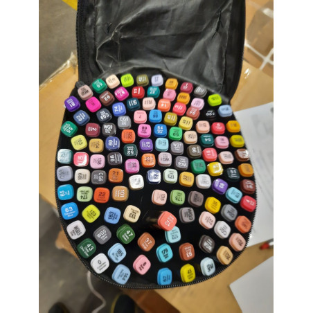 Dvipusiai SKETCH markeriai flomasteriai su dėklu 120 vnt