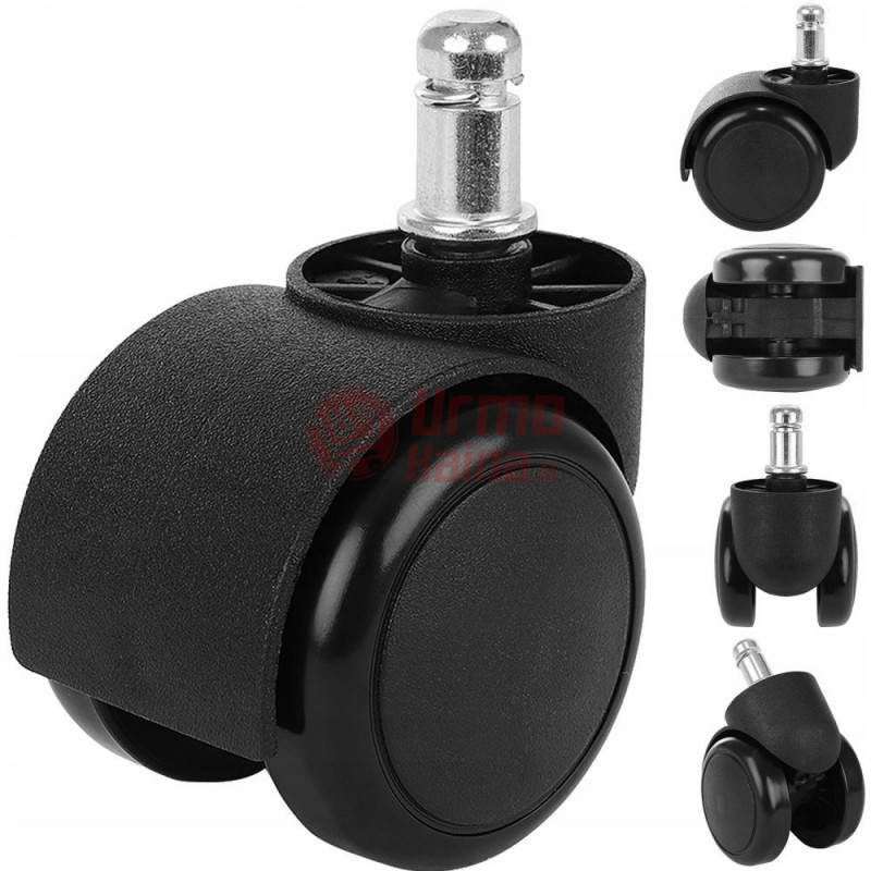 Ratukai biuro kėdei 5 cm - 5 vnt., juoda