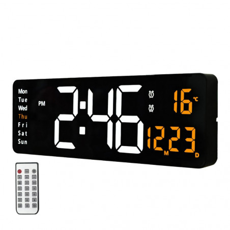 LED skaitmeninis sieninis laikrodis 39x13 cm