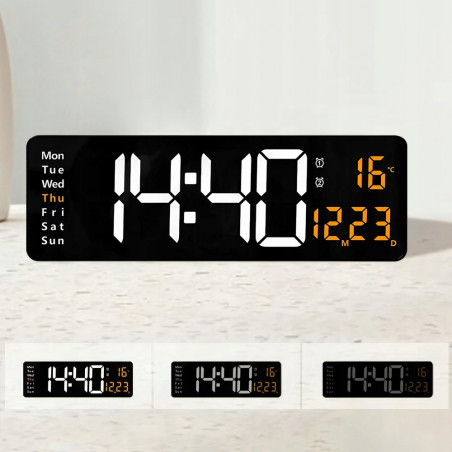 LED skaitmeninis sieninis laikrodis 39x13 cm