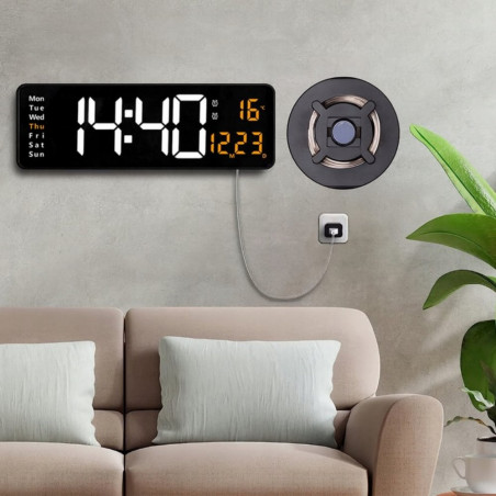 LED skaitmeninis sieninis laikrodis 39x13 cm