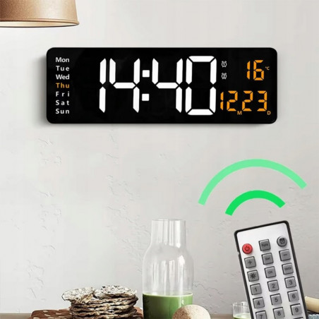 LED skaitmeninis sieninis laikrodis 39x13 cm