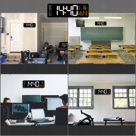 LED skaitmeninis sieninis laikrodis 39x13 cm