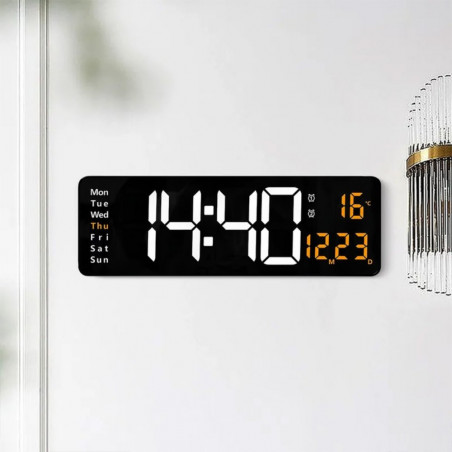 LED skaitmeninis sieninis laikrodis 39x13 cm