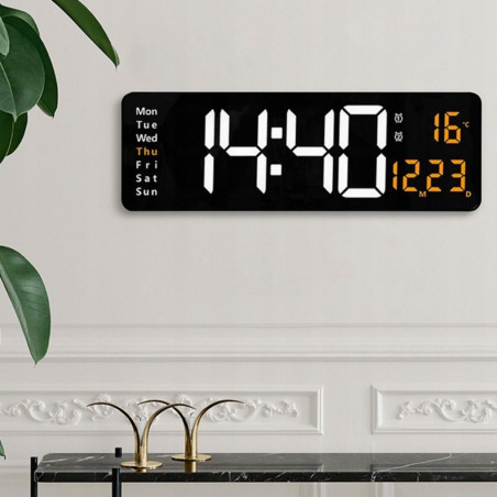 LED skaitmeninis sieninis laikrodis 39x13 cm