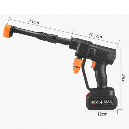 Akumuliatorinis aukšto slėgio plovimo įrenginys MEISTER SR909, 2 akumuliatoriai, kroviklis + priedai