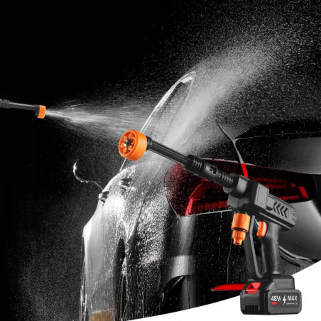 Akumuliatorinis aukšto slėgio plovimo įrenginys MEISTER SR909, 2 akumuliatoriai, kroviklis + priedai