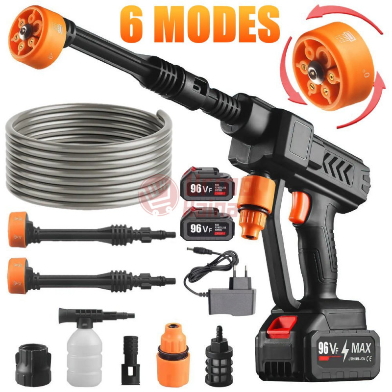 Akumuliatorinis aukšto slėgio plovimo įrenginys MEISTER SR909, 2 akumuliatoriai, kroviklis + priedai