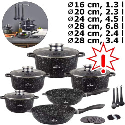 Akmens masės 17 dalių puodų rinkinys ZL-8535 (Prekė su defektu 9902971)