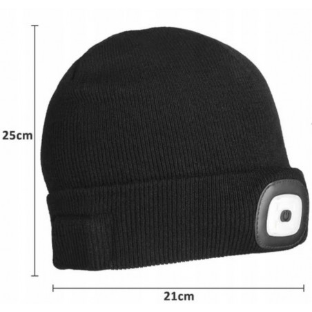 Kepurė su žibintuvėliu, juoda TL01