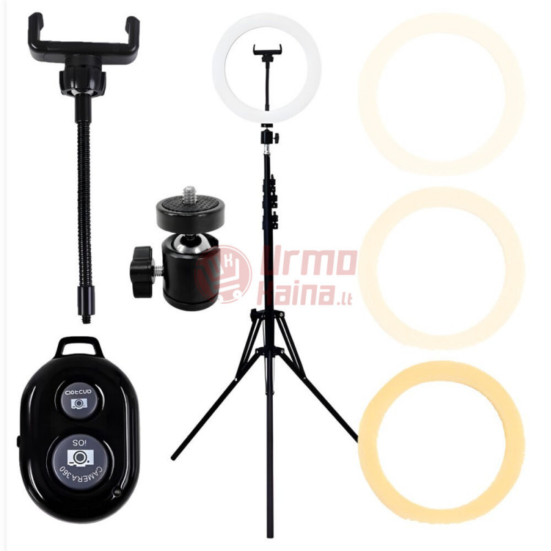 Žiedinė LED lempa LS25 su trikoju stovu PT