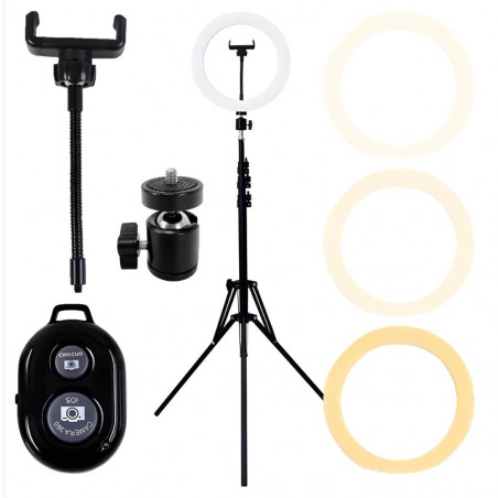 Žiedinė LED lempa LS25 su trikoju stovu PT