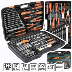 Įrankių galvučių rinkinys STHOR 122 dalių