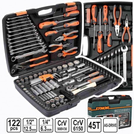 Įrankių galvučių rinkinys STHOR 122 dalių