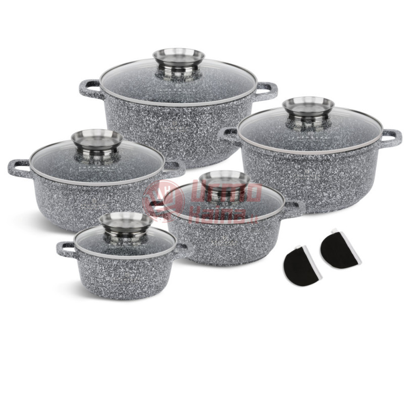 EDENBERG akmens masės 10 dalių puodų rinkinys EB-8147