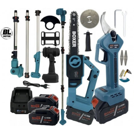 Akumuliatorinė aukštapjovė - daugiafunkcinė BOXER BX3409 4000 W, 2 akumuliatoriai