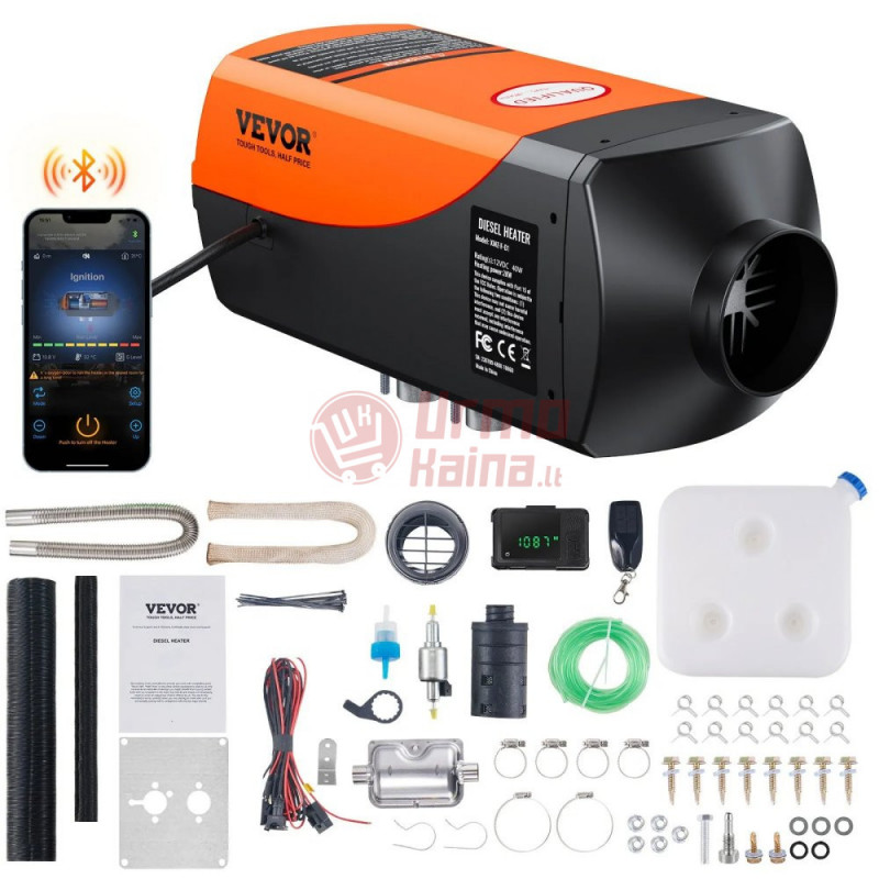 Dyzelinis oro šildytuvas VEVOR 2000W su Bluetooth