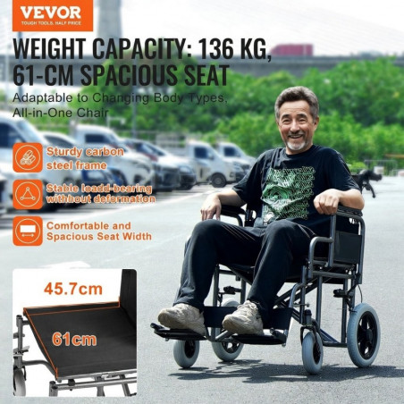 Sulankstomas neįgaliųjų vežimėlis VE03, 136kg