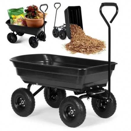 Sodo vežimėlis su išvertimo funkcija 75L 300KG KRAFT&DELE KD3127